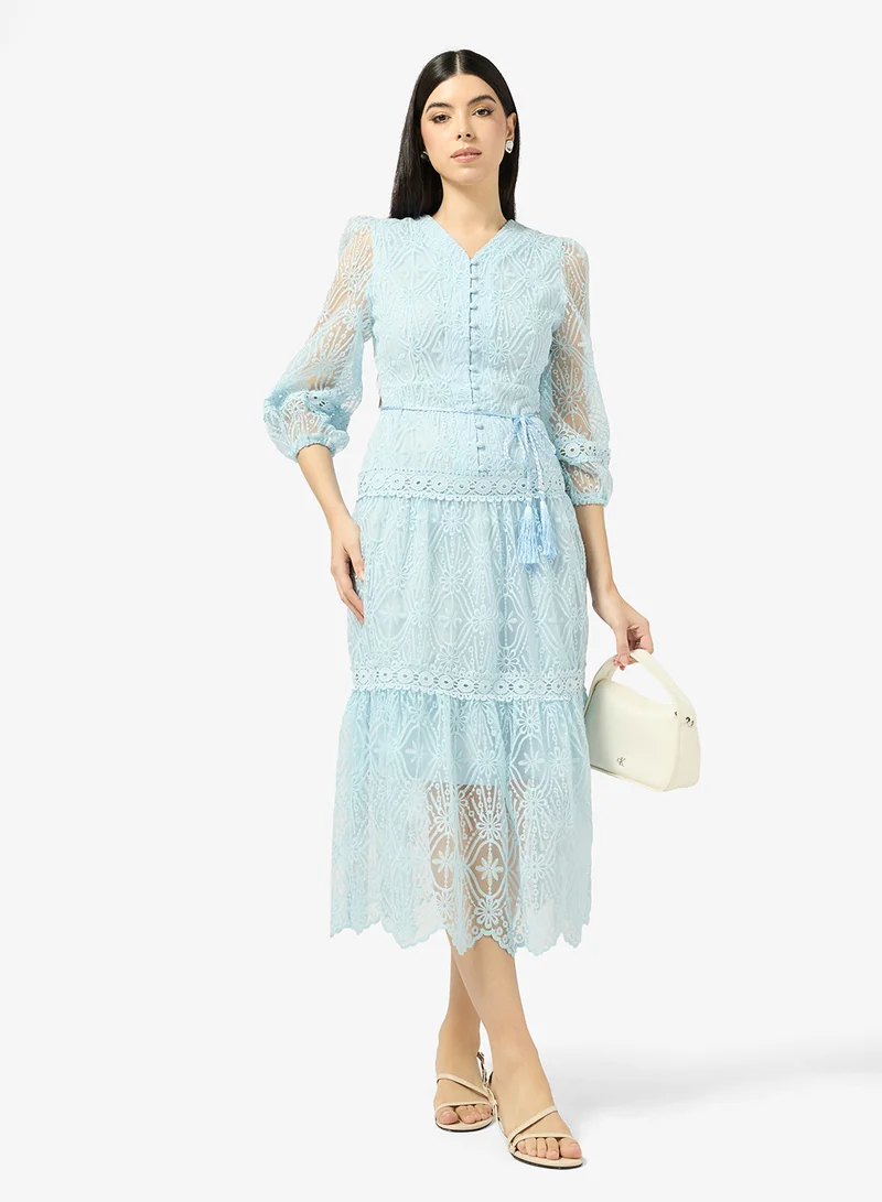 ELLA  Lace Dress With Puff Sleeves for Women | Best Price UAE